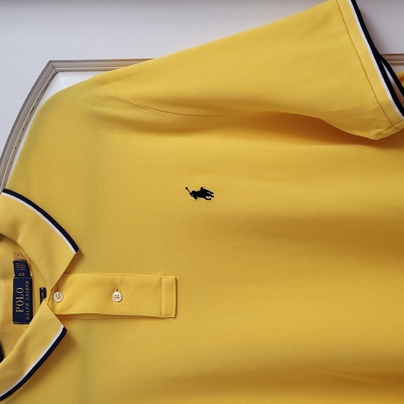 NWOT Polo by Ralph Lauren Men's Yellow Polo Shirt. Size XL - Picture 3 of 8